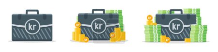 Iconos de caja de dinero de Krona o Krone