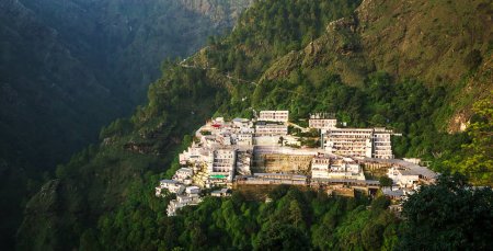 Photo for Vaishno Devi in Katra Jammu India.Vaishno Devi Mandir) is a Hindu temple dedicated to the Hindu Goddess, located in Katra at the Trikuta Mountains within the Indian state of Jammu and Kashmir - Royalty Free Image