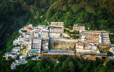 Photo for Vaishno Devi in Katra Jammu India.Vaishno Devi Mandir) is a Hindu temple dedicated to the Hindu Goddess, located in Katra at the Trikuta Mountains within the Indian state of Jammu and Kashmir - Royalty Free Image