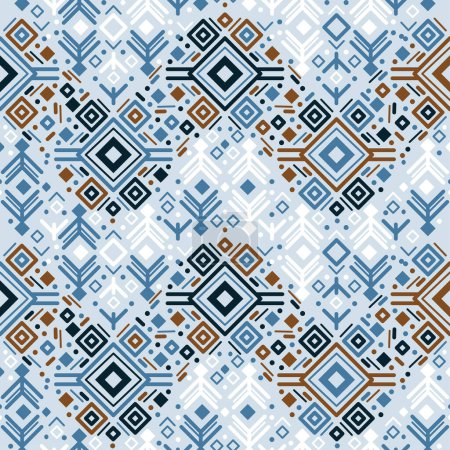 Illustration for Tribal ethnic seamless striped pattern in Aztec style. Ikat geometric folklore ornament. Indian, Gypsy, Mexican, Scandinavian, folk pattern. - Royalty Free Image