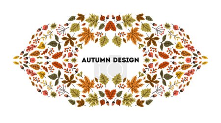 Illustration for Thanksgiving and Harvest Day. Vector illustration. Autumn templates. Vector design for card, poster, flyer, web and other users. Set of leaves cover templates, decorative nature borders, - Royalty Free Image