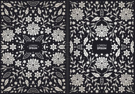 Illustration for Luxury abstract backgrounds, Merry Christmas invitations, vintage frames. - Royalty Free Image