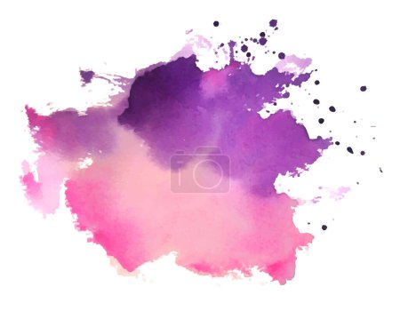 Illustration for Abstract pink and purple watercolor ink spot background vector - Royalty Free Image