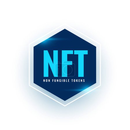 Illustration for Digital asset NFT blockchain technology background vector - Royalty Free Image