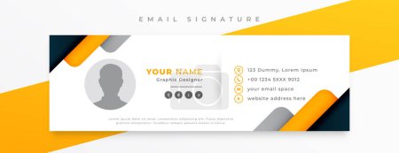 Téléchargez les illustrations : Corporate email signature card template with social media profile - en licence libre de droit