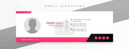 Illustration for Minimal style email signature card template in horizontal design - Royalty Free Image
