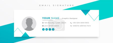 Illustration for Corporate email signature card template in minimal style - Royalty Free Image