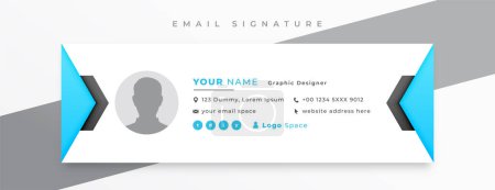 Téléchargez les illustrations : Social media email signature card template design - en licence libre de droit