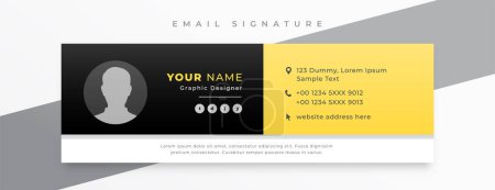 Illustration for Premium mail footer template design with social media profile - Royalty Free Image