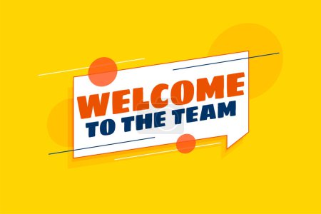Ilustración de Stylish welcome yellow banner for new employee in the team vector - Imagen libre de derechos