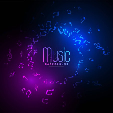 Illustration for Musical tones and notes background for quaver and orchestra vector - Royalty Free Image