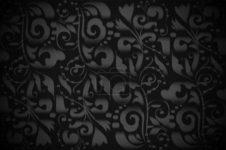 ethnic style dark floral pattern background for islamic decoration vector Poster 647715992