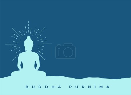 Illustration for Paper cut style buddha purnima background for meditation vector - Royalty Free Image