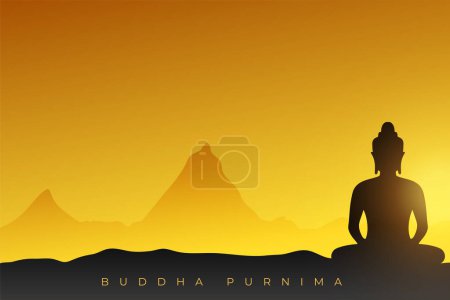 Illustration for Elegant happy buddha purnima spiritual background for peace and faith vector - Royalty Free Image