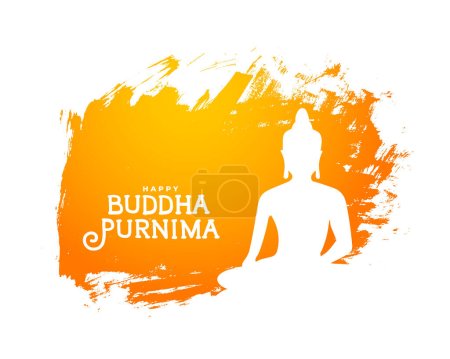 Illustration for Brush stroke style buddha purnima background for buddhism dharma vector - Royalty Free Image