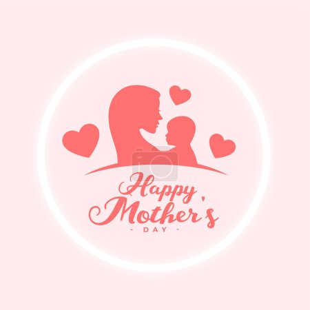special mother's day greeting background with cute love heart vector