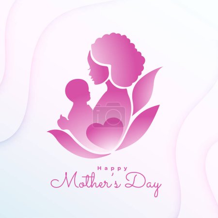 creative mom and child love relation background for mothers day event vector