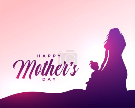 happy mothers day greeting card for women and child bind vector 