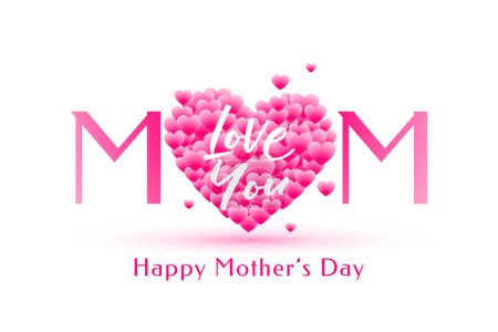 decorative mothers day wishes background with love you mom message vector