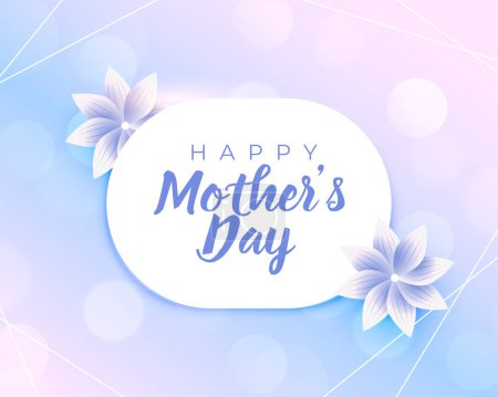 eye catching happy mother day bokeh card with cute flower design vector
