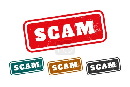 Illustration for Scam alert warning background protect yourself from fraud vector - Royalty Free Image