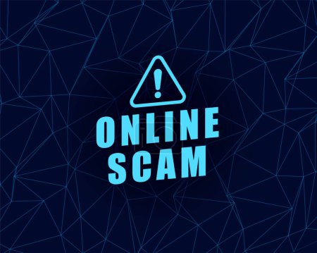 Illustration for Online scam alert background for internet security and safety vector - Royalty Free Image