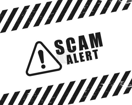 Illustration for Scam alert caution sign background for message safety vector - Royalty Free Image