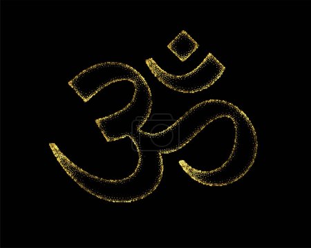Téléchargez les illustrations : Le symbole om religieux hindou emblématique des vedas et du vecteur geeta - en licence libre de droit