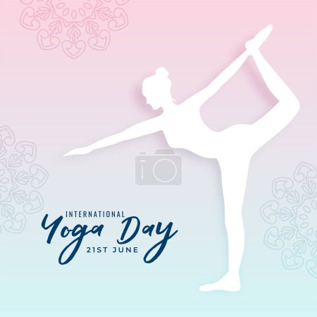 Ilustración de Fondo del evento del día internacional del yoga en papel vector de estilo - Imagen libre de derechos