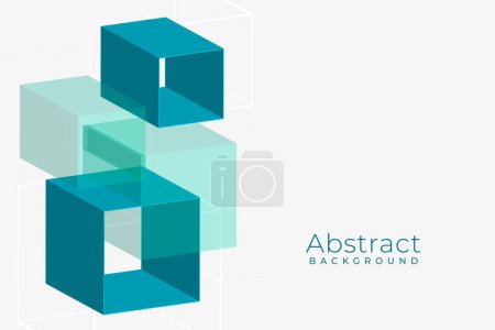Illustration for Abstract 3d cuboid box geometric background vector - Royalty Free Image