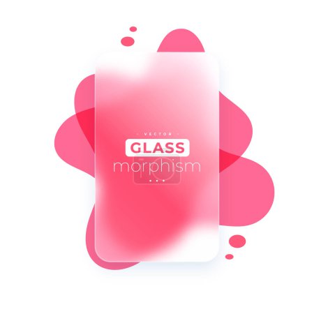 blank glass frame with fluid liquid design for modern UI element vector 