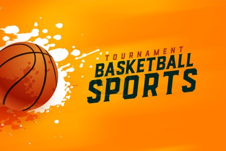 Illustration for 3d style streetball yellow background with splatter effect vector - Royalty Free Image