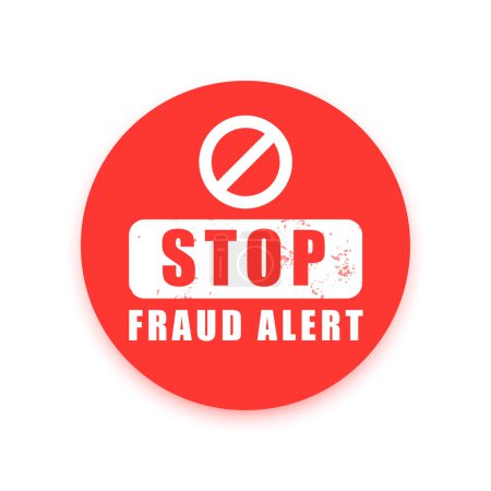 Téléchargez les illustrations : Rester alerte contre la fraude et l'escroquerie avec avertissement arrière-plan vecteur de conception - en licence libre de droit