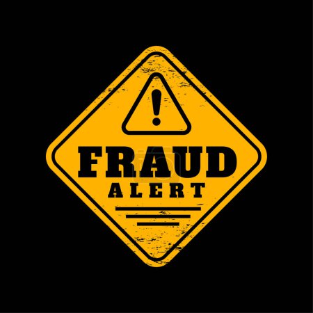 Illustration for Fraud alert sign background stay safe from money scam vector - Royalty Free Image