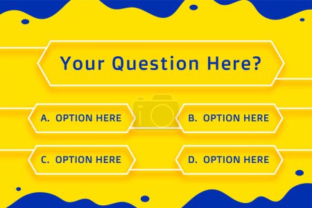 Illustration for Multiple option quiz game template in problem solving concept vector - Royalty Free Image