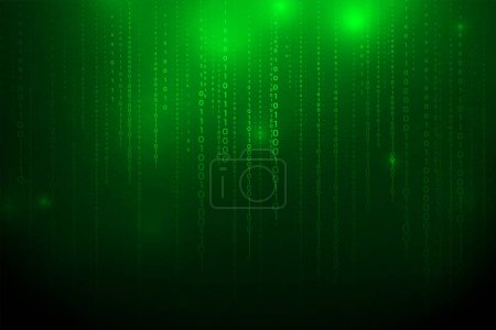 Illustration for Futuristic binary code matrix texture backdrop for communication vector - Royalty Free Image
