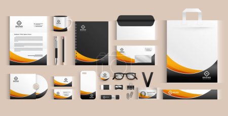 set of professional business stationery template for company promotion vector