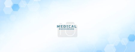 Illustration for Modern medical health care banner with hexagon design vector - Royalty Free Image