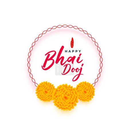 Ilustración de Tradicional bhai dooj celebración fondo con flor de caléndula diseño vector - Imagen libre de derechos