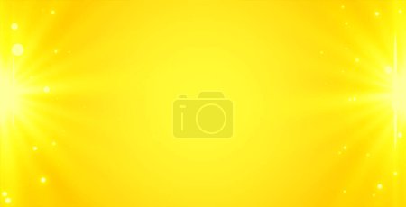 Téléchargez les illustrations : Rayon de soleil lumineux rayonnent bannière jaune pour le vecteur de conception de toile de fond moderne - en licence libre de droit