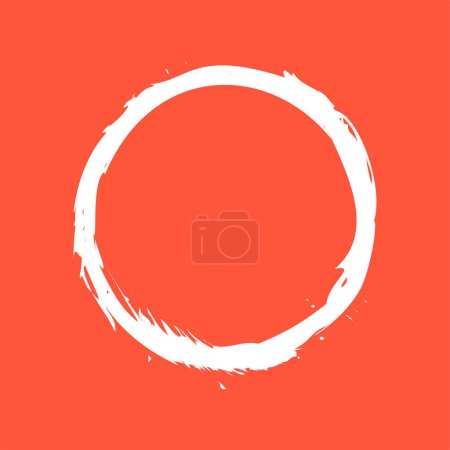 abstract grungy splotch circular frame in brush stroke style vector