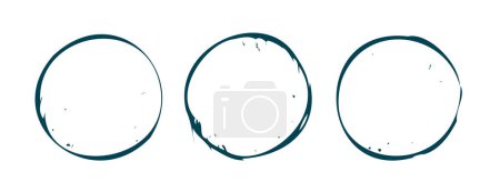 Illustration for Pack of three empty enso round frame in grungy style vector - Royalty Free Image