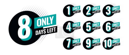 number days left countdown tag template for marketing vector
