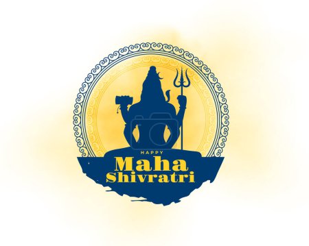 Illustration for Indian festival maha shivratri wishes background design vector - Royalty Free Image
