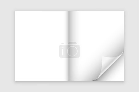 Illustration for Simple and blank page curl mockup design vector - Royalty Free Image