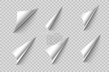Illustration for Set of isolated 3d empty paper curl template design vector - Royalty Free Image