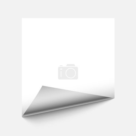 Illustration for 3d style clean paper rolled corner template vector - Royalty Free Image