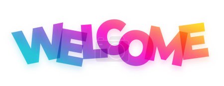Ilustración de Colorido banner de bienvenida lettering invitar a su invitado al próximo evento vector - Imagen libre de derechos