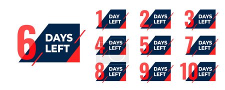 flat number of days left promo template for website announcement vector