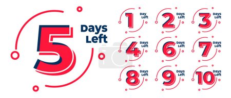 flat countdown timer days left to go for website promotion vector 